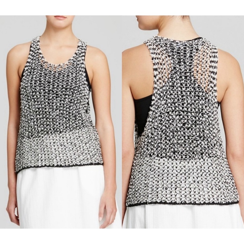 Eileen Fisher Tufted Cotton Twist Jewel Neck Crop Shell Tank Top Size: M